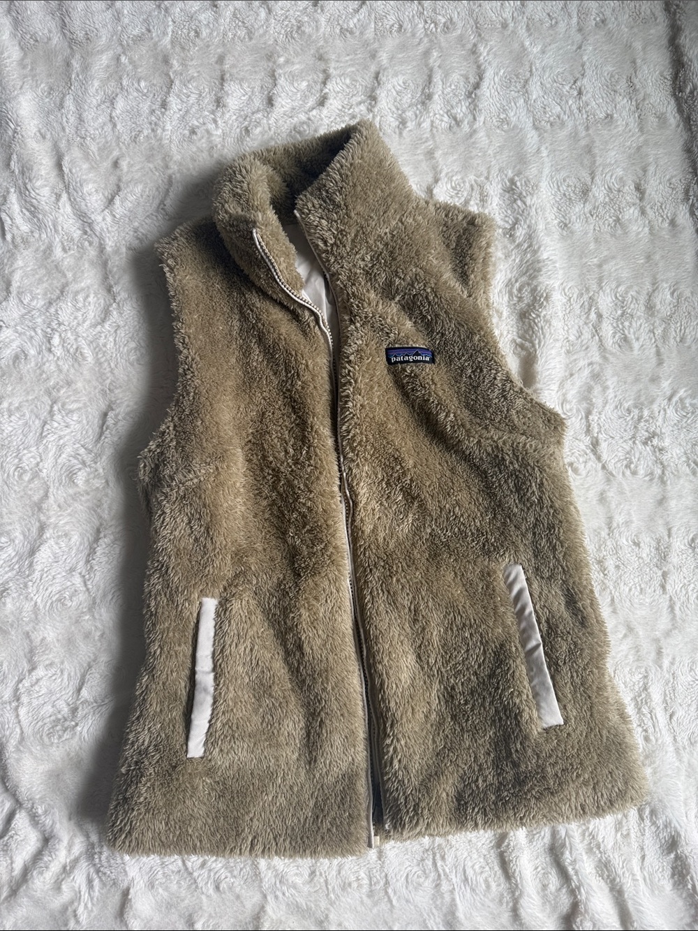 Patagonia Los Gatos Deep Pile Fleece Vest Sherpa El Cap Khaki Oatmeal Sz M